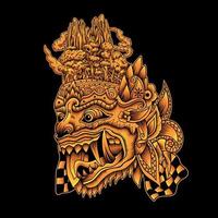 Barong balinese mask illustration vector