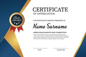 Creative Certificate of Achievement Award Template vector