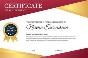 Creative Certificate of Achievement Award Template vector