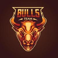 Bull head mascot logo template for esport and sport team or business, brand