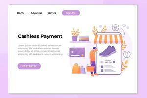 Unique Modern flat design concept of Cashless Payment for website and mobile website. Landing page template. Easy to edit and customize. Vector illustration