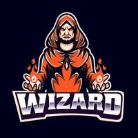 Wizard mascot logo template. easy to edit and customize vector