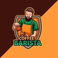 mezcladores de café en el diseño del logotipo del vector de la cafetería