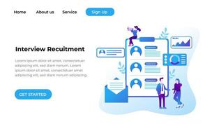 Job candidate. Idea of employment and job interview. Recruitment manager searching. Web banner design. Isolated vector illustration in cartoon style