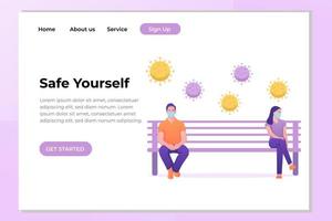 Unique Modern flat design concept of Social Distancing for website and mobile website. Landing page template. Easy to edit and customize. Vector illustration