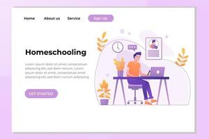 Unique Modern flat design concept of Online Learning for website and mobile website. Landing page template. Easy to edit and customize. Vector illustration