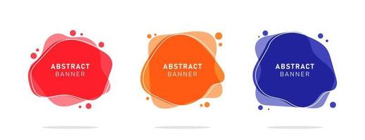 Set of modern flat abstract liquid blob banner vector