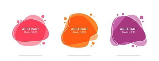 Set of modern flat abstract liquid blob banner vector