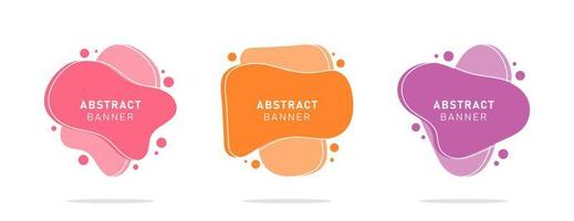 Set of modern flat abstract liquid blob banner vector