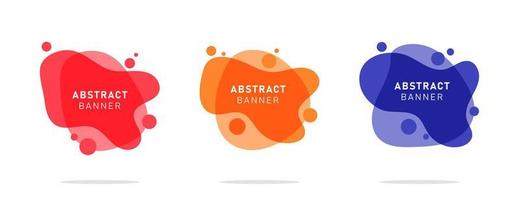 Set of modern flat abstract liquid blob banner vector