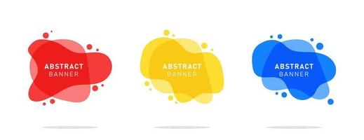 Set of modern flat abstract liquid blob banner vector