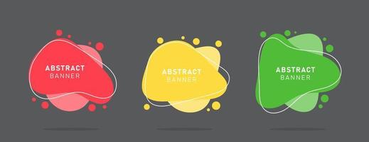 Set of modern flat abstract liquid blob banner vector