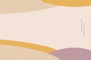 abstract wavy style background with japanese pattern vector