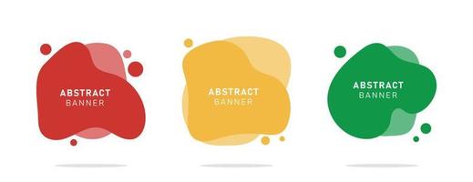 Set of modern flat abstract liquid blob banner vector