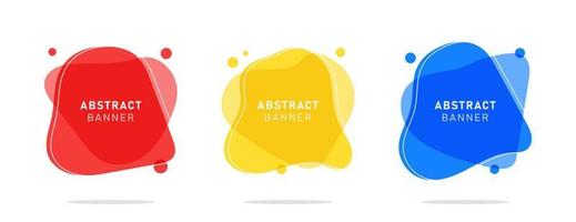 Set of modern flat abstract liquid blob banner vector