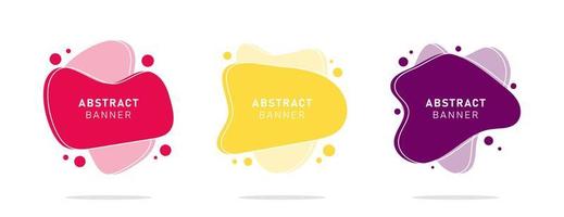 Set of modern flat abstract liquid blob banner vector