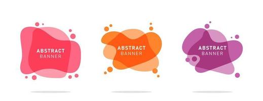 Set of modern flat abstract liquid blob banner vector