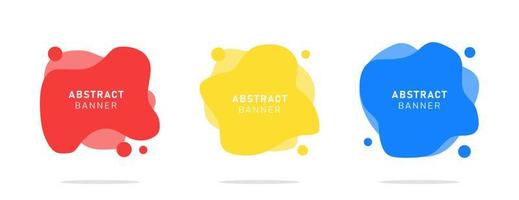 Set of modern flat abstract liquid blob banner vector