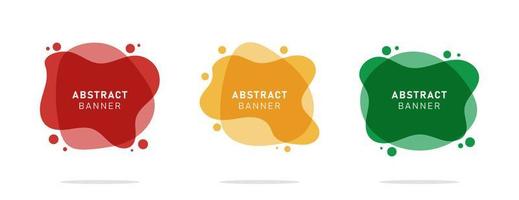 Set of modern flat abstract liquid blob banner vector