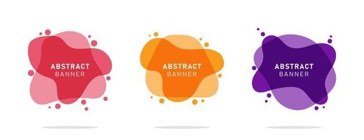 Set of modern flat abstract liquid blob banner vector