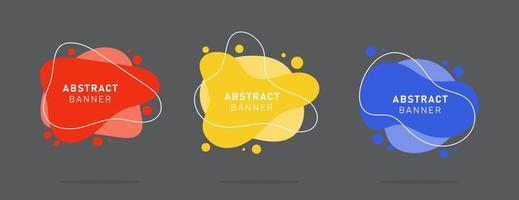 Set of modern flat abstract liquid blob banner vector