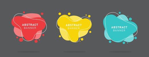 Set of modern flat abstract liquid blob banner vector