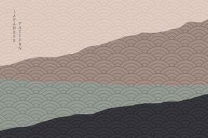 abstract wavy style background with japanese pattern