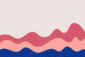 abstract wave style background with geometric japanese pattern and wavy striped lines vector