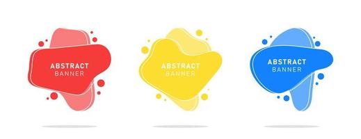 Set of modern flat abstract liquid blob banner vector