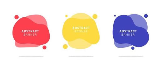 Set of modern flat abstract liquid blob banner vector