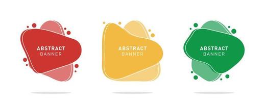 Set of modern flat abstract liquid blob banner vector