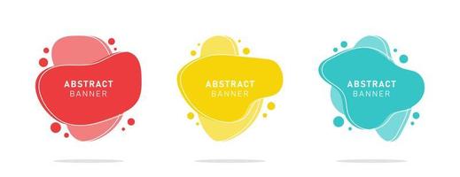 Set of modern flat abstract liquid blob banner vector