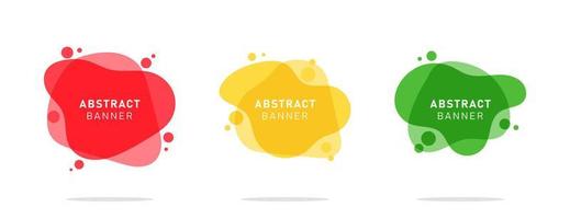 Set of modern flat abstract liquid blob banner vector