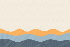 abstract wave style background with geometric japanese pattern and wavy striped lines vector