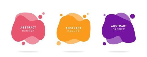 Set of modern flat abstract liquid blob banner vector