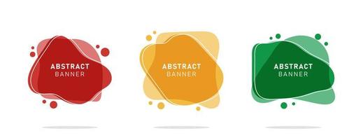 Set of modern flat abstract liquid blob banner vector