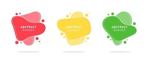 Set of modern flat abstract liquid blob banner vector