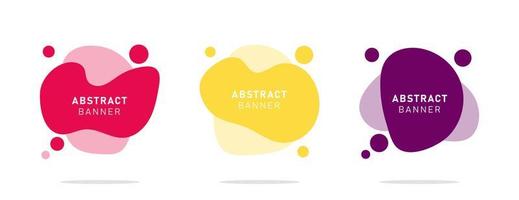 Set of modern flat abstract liquid blob banner vector