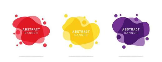 Set of modern flat abstract liquid blob banner vector