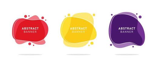 Set of modern flat abstract liquid blob banner vector