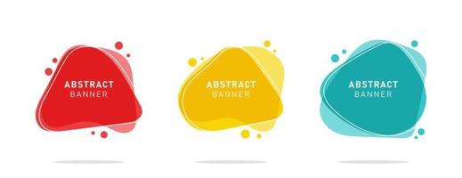 Set of modern flat abstract liquid blob banner vector