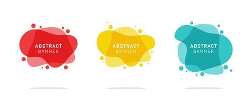 Set of modern flat abstract liquid blob banner vector