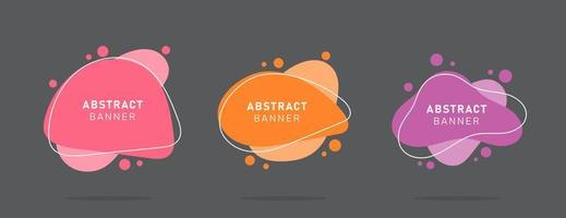 Set of modern flat abstract liquid blob banner vector