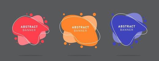 Set of modern flat abstract liquid blob banner vector