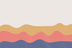 abstract wave style background with geometric japanese pattern and wavy striped lines vector