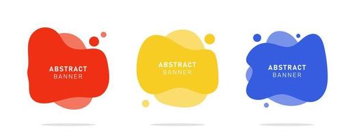 Set of modern flat abstract liquid blob banner vector