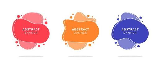 Set of modern flat abstract liquid blob banner vector