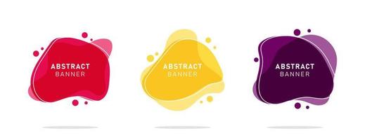 Set of modern flat abstract liquid blob banner vector