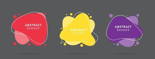 Set of modern flat abstract liquid blob banner vector