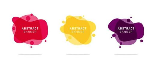 Set of modern flat abstract liquid blob banner vector